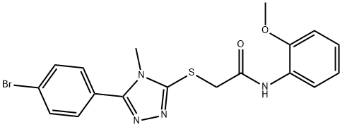 2-{[5-(4-bromophenyl)-4-methyl-4H-1,2,4-triazol-3-yl]sulfanyl}-N-(2-methoxyphenyl)acetamide Struktur