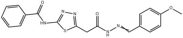 N-(5-{2-[2-(4-methoxybenzylidene)hydrazino]-2-oxoethyl}-1,3,4-thiadiazol-2-yl)benzamide Struktur