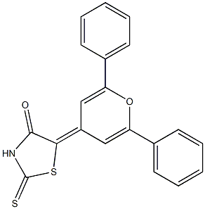 5-(2,6-diphenyl-4H-pyran-4-ylidene)-2-thioxo-1,3-thiazolidin-4-one Struktur