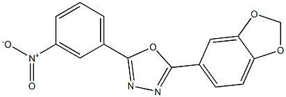 2-(1,3-benzodioxol-5-yl)-5-{3-nitrophenyl}-1,3,4-oxadiazole Struktur