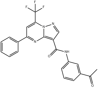 N-(3-acetylphenyl)-5-phenyl-7-(trifluoromethyl)pyrazolo[1,5-a]pyrimidine-3-carboxamide Struktur