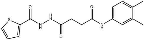 N-(3,4-dimethylphenyl)-4-oxo-4-[2-(2-thienylcarbonyl)hydrazino]butanamide Struktur