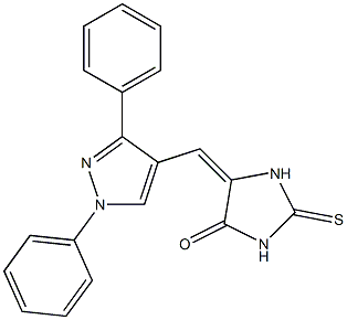 5-[(1,3-diphenyl-1H-pyrazol-4-yl)methylene]-2-thioxo-4-imidazolidinone Struktur