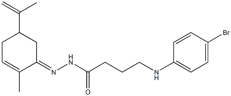 4-(4-bromoanilino)-N'-(5-isopropenyl-2-methyl-2-cyclohexen-1-ylidene)butanohydrazide Struktur