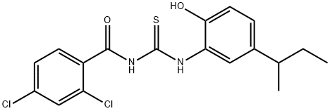 N-(5-sec-butyl-2-hydroxyphenyl)-N'-(2,4-dichlorobenzoyl)thiourea Struktur