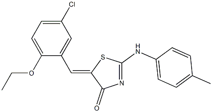 5-(5-chloro-2-ethoxybenzylidene)-2-(4-toluidino)-1,3-thiazol-4(5H)-one Struktur