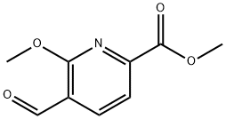 2-Pyridinecarboxylic acid, 5-formyl-6-methoxy-, methyl ester Struktur