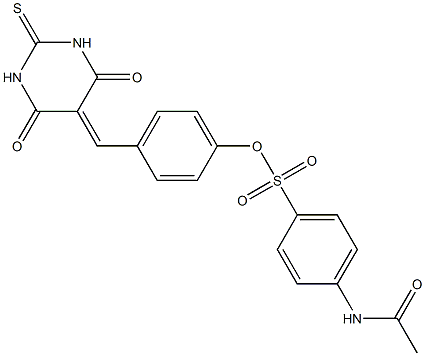 4-[(4,6-dioxo-2-thioxotetrahydro-5(2H)-pyrimidinylidene)methyl]phenyl 4-(acetylamino)benzenesulfonate Struktur