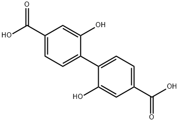 [1,1'-Biphenyl]-4,4'-dicarboxylic acid, 2,2'-dihydroxy- Struktur