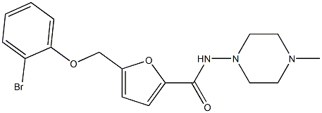 5-[(2-bromophenoxy)methyl]-N-(4-methyl-1-piperazinyl)-2-furamide Struktur