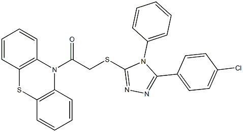 5-(4-chlorophenyl)-4-phenyl-4H-1,2,4-triazol-3-yl 2-oxo-2-(10H-phenothiazin-10-yl)ethyl sulfide Struktur