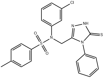 N-(3-chlorophenyl)-4-methyl-N-[(4-phenyl-5-sulfanyl-4H-1,2,4-triazol-3-yl)methyl]benzenesulfonamide Struktur