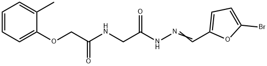 N-(2-{2-[(5-bromo-2-furyl)methylene]hydrazino}-2-oxoethyl)-2-(2-methylphenoxy)acetamide Struktur