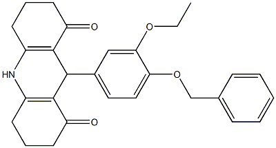 9-[4-(benzyloxy)-3-ethoxyphenyl]-3,4,6,7,9,10-hexahydro-1,8(2H,5H)-acridinedione Struktur