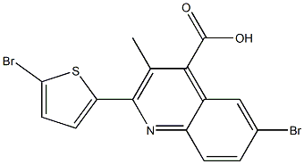 6-bromo-2-(5-bromo-2-thienyl)-3-methyl-4-quinolinecarboxylic acid Struktur