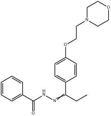 N'-(1-{4-[2-(4-morpholinyl)ethoxy]phenyl}propylidene)benzohydrazide Struktur