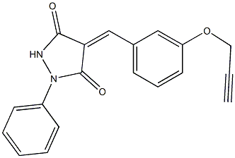 1-phenyl-4-[3-(2-propynyloxy)benzylidene]-3,5-pyrazolidinedione Struktur