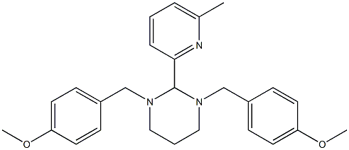 1,3-bis(4-methoxybenzyl)-2-(6-methyl-2-pyridinyl)hexahydropyrimidine Struktur