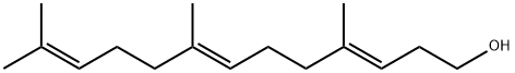 (3E,7E)-4,8,12-trimethyltrideca-3,7,11-trien-1-ol Struktur