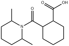 2-[(2,6-dimethylpiperidin-1-yl)carbonyl]cyclohexanecarboxylic acid Struktur