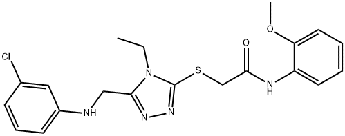 2-({5-[(3-chloroanilino)methyl]-4-ethyl-4H-1,2,4-triazol-3-yl}sulfanyl)-N-(2-methoxyphenyl)acetamide Struktur