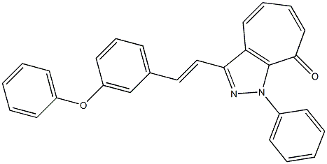 3-[2-(3-phenoxyphenyl)vinyl]-1-phenylcyclohepta[c]pyrazol-8(1H)-one Struktur