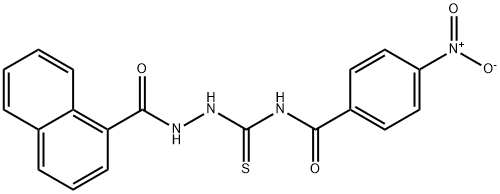 4-nitro-N-{[2-(1-naphthoyl)hydrazino]carbothioyl}benzamide Struktur