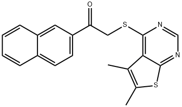 2-[(5,6-dimethylthieno[2,3-d]pyrimidin-4-yl)sulfanyl]-1-(2-naphthyl)ethanone Struktur