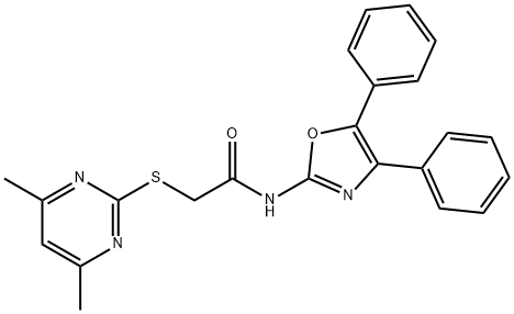 2-[(4,6-dimethylpyrimidin-2-yl)sulfanyl]-N-(4,5-diphenyl-1,3-oxazol-2-yl)acetamide Struktur