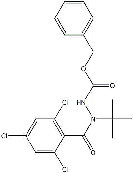 benzyl 2-tert-butyl-2-(2,4,6-trichlorobenzoyl)hydrazinecarboxylate Struktur