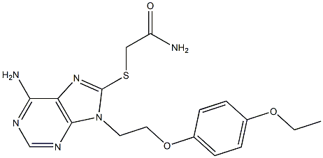 2-({6-amino-9-[2-(4-ethoxyphenoxy)ethyl]-9H-purin-8-yl}sulfanyl)acetamide Struktur