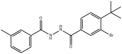 3-bromo-4-(tert-butyl)-N'-(3-methylbenzoyl)benzohydrazide Struktur