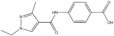 4-{[(1-ethyl-3-methyl-1H-pyrazol-4-yl)carbonyl]amino}benzoic acid Struktur