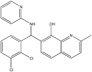 7-[(2,3-dichlorophenyl)(2-pyridinylamino)methyl]-2-methyl-8-quinolinol Struktur