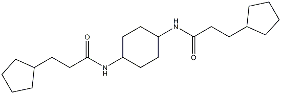 3-cyclopentyl-N-{4-[(3-cyclopentylpropanoyl)amino]cyclohexyl}propanamide Struktur