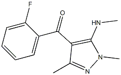 1,3-dimethyl-5-(methylamino)-4-pyrazolyl o-fluorophenyl ketone Struktur