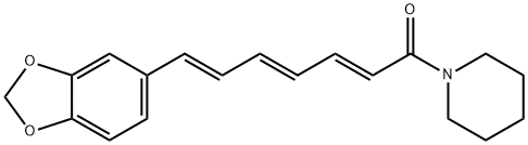 2,4,6-Heptatrien-1-one, 7-(1,3-benzodioxol-5-yl)-1-(1-piperidinyl)-, (2E,4E,6E)- Struktur