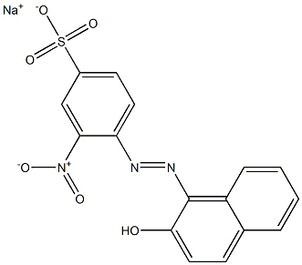 Benzenesulfonic acid, 4-[(2-hydroxy-1-naphthalenyl)azo]-3-nitro-, monosodium salt Struktur