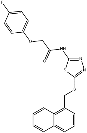 2-(4-fluorophenoxy)-N-{5-[(1-naphthylmethyl)sulfanyl]-1,3,4-thiadiazol-2-yl}acetamide Struktur