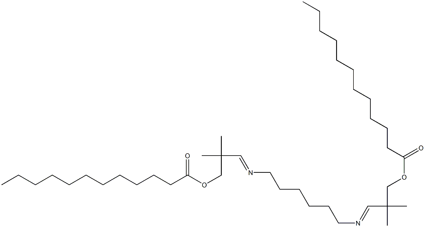 (3E)-3-({6-[(E)-[3-(dodecanoyloxy)-2,2-dimethylpropylidene]amino]hexyl}imino)-2,2-dimethylpropyl dodecanoate Struktur