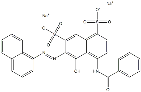 1,7-Naphthalenedisulfonic acid, 4-(benzoylamino)-5-hydroxy-6-(1-naphthalenylazo)-, disodium salt Struktur