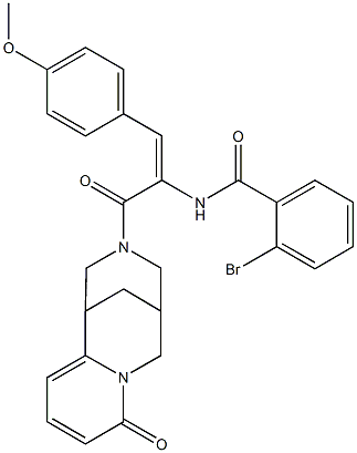 2-bromo-N-{2-(4-methoxyphenyl)-1-[(6-oxo-7,11-diazatricyclo[7.3.1.0~2,7~]trideca-2,4-dien-11-yl)carbonyl]vinyl}benzamide Struktur