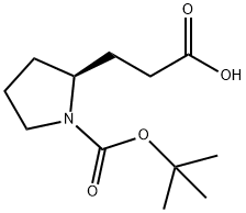 3-[(2S)-1-[(tert-butoxy)carbonyl]pyrrolidin-2-yl]propanoic acid Struktur