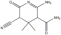 2-amino-5-cyano-4,4-dimethyl-6-oxo-3,4,5,6-tetrahydropyridine-3-carboxamide Struktur