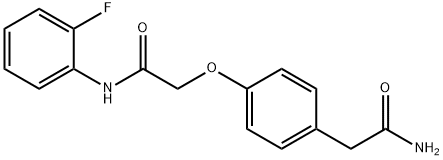 2-[4-(2-amino-2-oxoethyl)phenoxy]-N-(2-fluorophenyl)acetamide Struktur