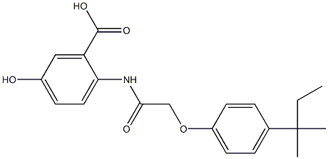 5-hydroxy-2-{[(4-tert-pentylphenoxy)acetyl]amino}benzoic acid Struktur