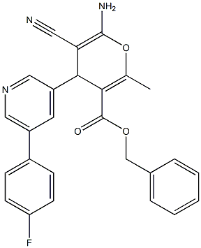 benzyl 6-amino-5-cyano-4-[5-(4-fluorophenyl)-3-pyridinyl]-2-methyl-4H-pyran-3-carboxylate Struktur