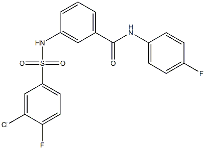 3-{[(3-chloro-4-fluorophenyl)sulfonyl]amino}-N-(4-fluorophenyl)benzamide Struktur