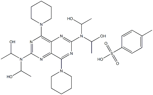 2,6-bis-(Diethanolamino)-4,8-dipiperidinopyrimido-(5,4-d)-pyrimidine, tosylat salt Struktur