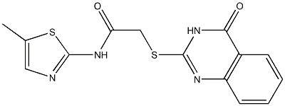 N-(5-methyl-1,3-thiazol-2-yl)-2-[(4-oxo-3,4-dihydro-2-quinazolinyl)sulfanyl]acetamide Struktur